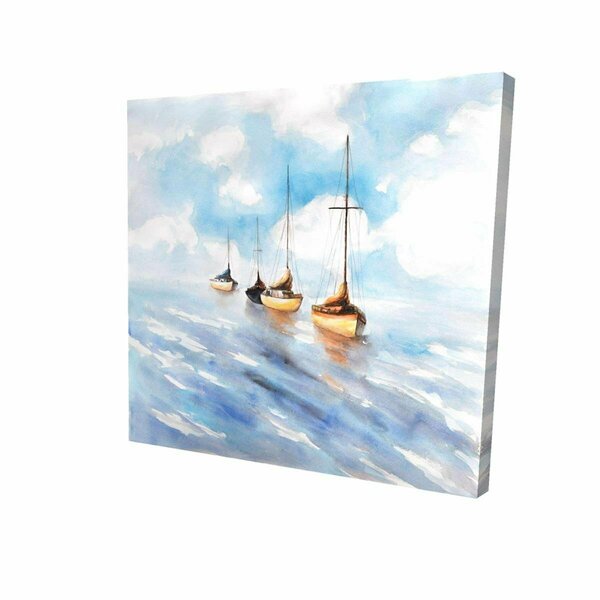 Fondo 16 x 16 in. Sailboats in the Sea-Print on Canvas FO2774548